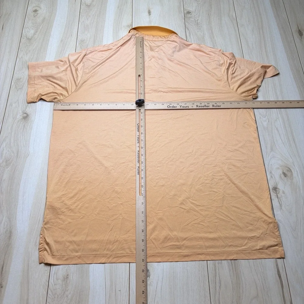RLX Ralph Lauren Mens Striped Polo Golf Shirt Orange Size XL Moisture Wicking
